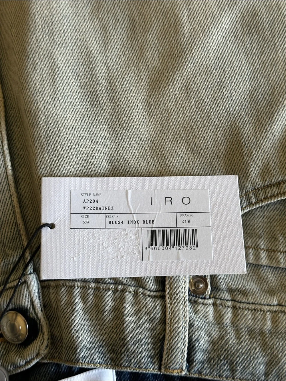 IRO Size 29 Dainez ‎ High Rise Straight Leg Jeans Light Wash Denim NWT